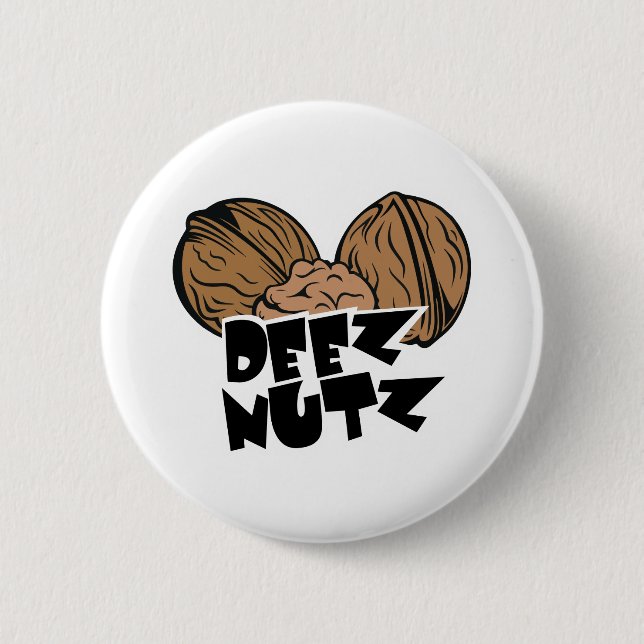 Deez Nutz Funny Illustration Button (Front)