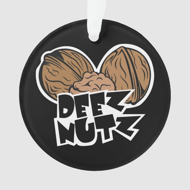 Deez Nutz Funny Illustration Ornament (Front)