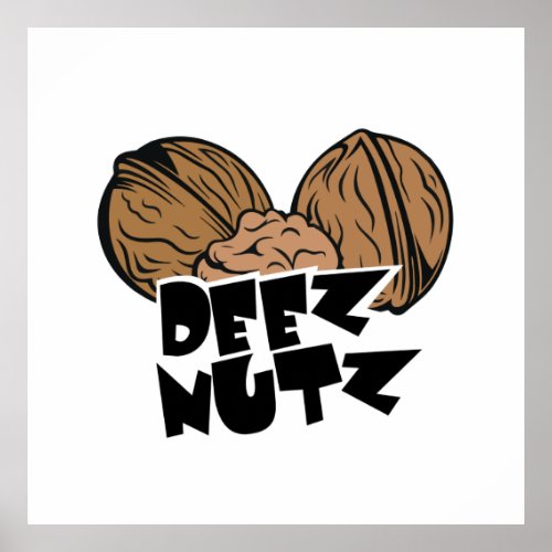 Deez Nutz Funny Illustration Poster