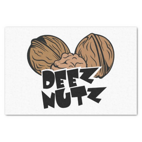 Deez Nutz Funny Illustration Tissue Paper