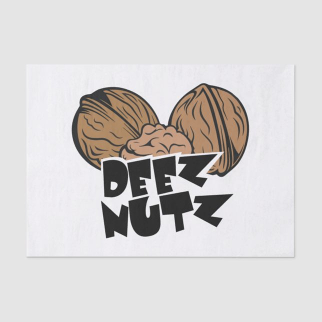 Deez Nutz Funny Illustration Tissue Paper (Front)