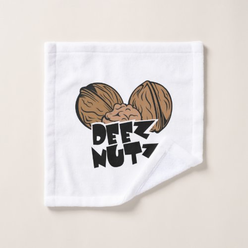 Deez Nutz Funny Illustration Wash Cloth