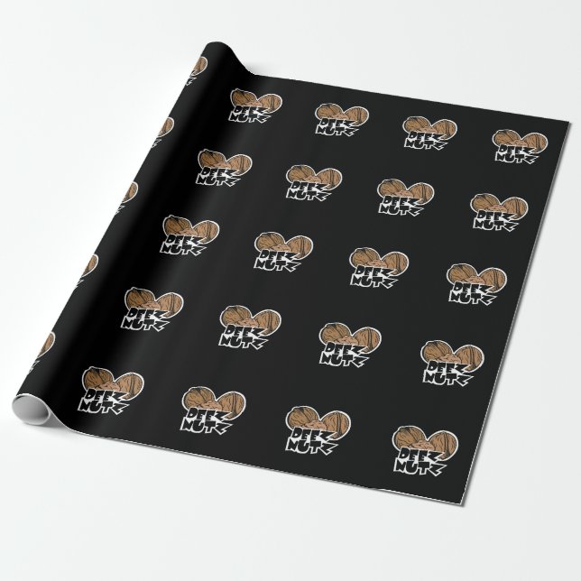 Deez Nutz Funny Illustration Wrapping Paper (Unrolled)