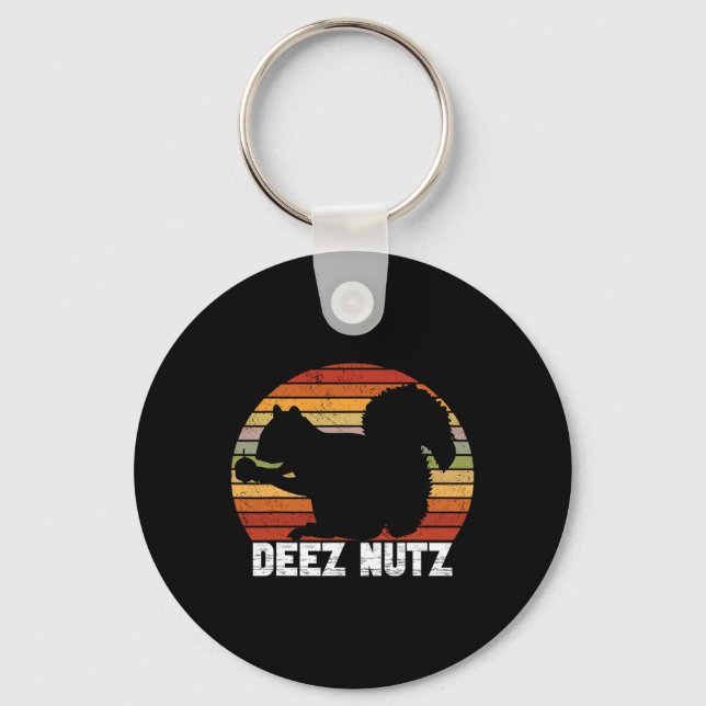 Deez Nutz Nutcracker Squirrel Gopher Chipmunk Dees Keychain (Front)