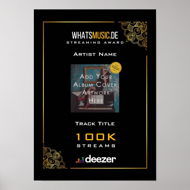 Deezer Music Streaming Award Poster (Front)