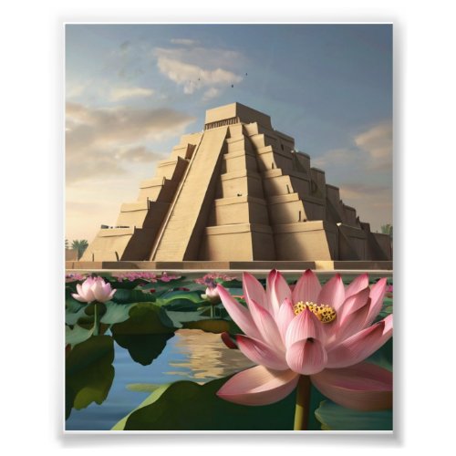 Default_The_ziggurat_of_ancient_Iraqtiara_flower_l Photo Print