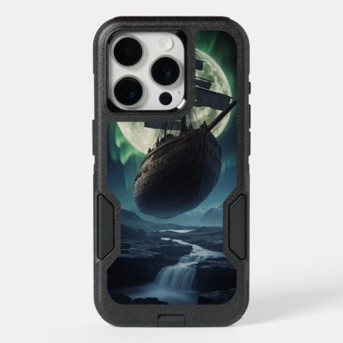  Default valhalla viking ship flying to moon iPhone 15 Pro Case