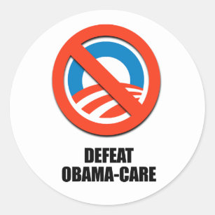 Defeat Obama-care Classic Round Sticker