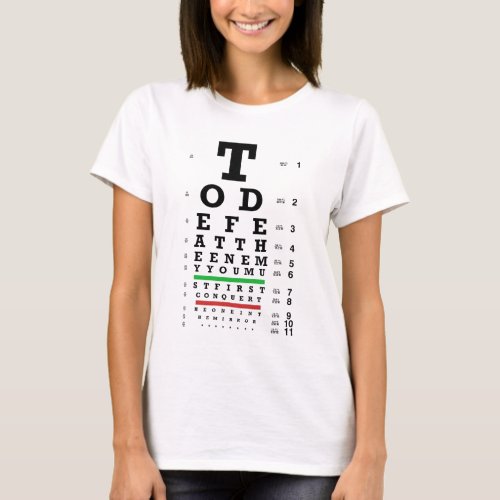 Defeat The Enemy Eyechart T_Shirt