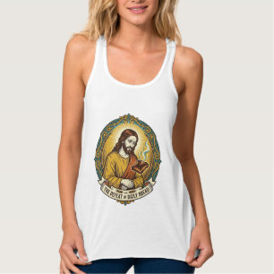 Defeated Jesus Smoking Burnt Toast Breakfast Kitch Tank Top
