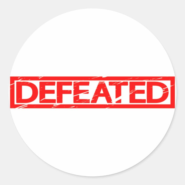 Defeated Stamp Classic Round Sticker (Front)