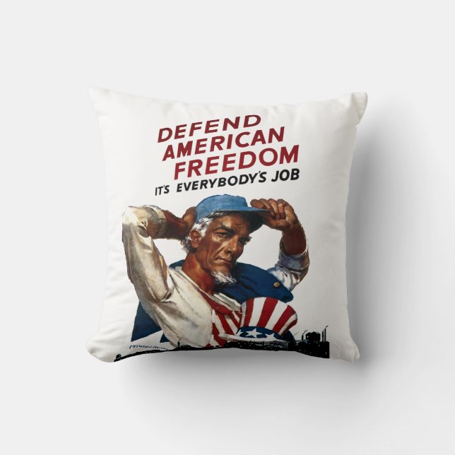 Defend American Freedom Throw Pillow (Front)