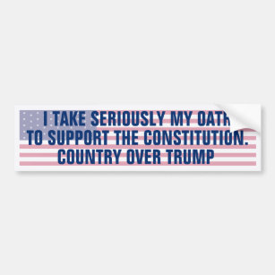 Defend Constitution Country over Trump Flag Bumper Sticker