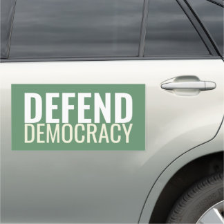 Defend Democracy Anti-Trump Car Magnet