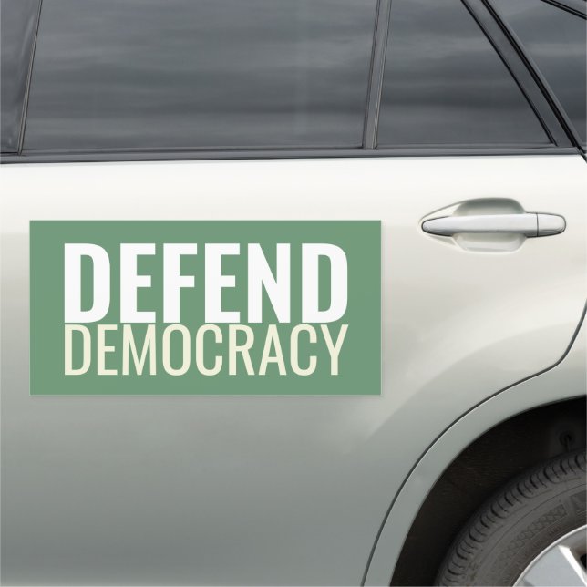 Defend Democracy Anti-Trump Car Magnet (In Situ)