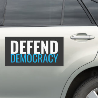 Defend Democracy Anti-Trump Car Magnet