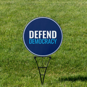 Defend Democracy Customized Sign Circle