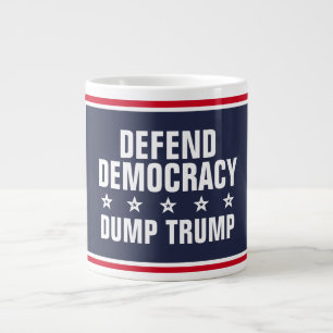 Defend Democracy Dump Trump Giant Coffee Mug