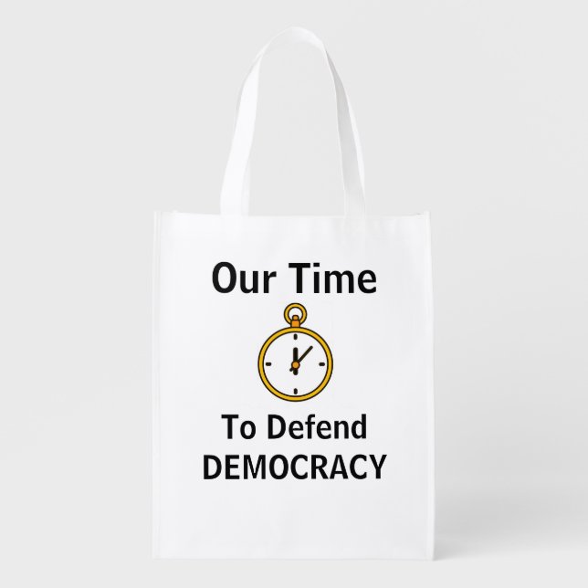 Defend Democracy Grocery Bag (Front)