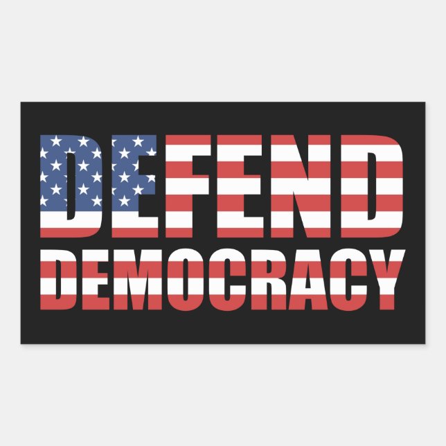 Defend Democracy Pro-Democracy Voting Rights Rectangular Sticker (Front)