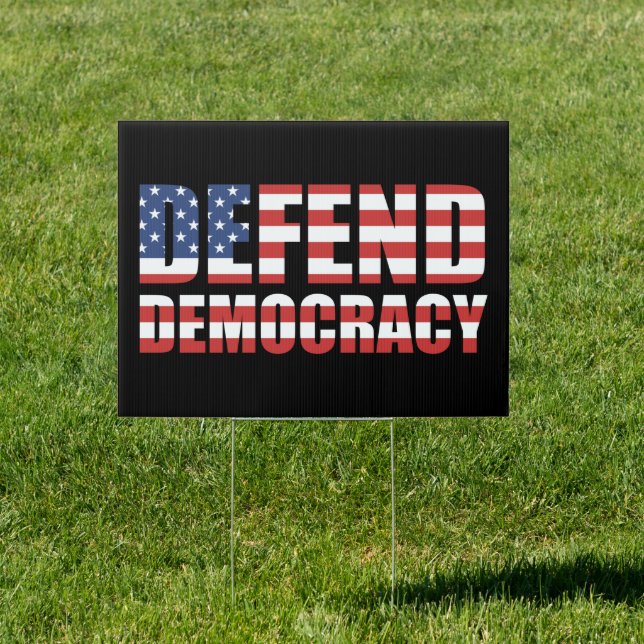Defend Democracy Pro-Democracy Voting Rights Sign (Insitu)