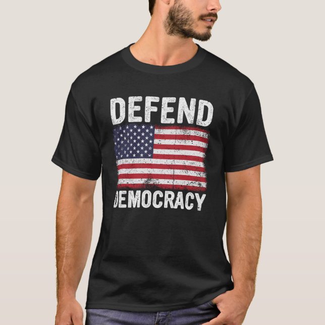 Defend Democracy Protect Voting Rights Save Vote T-Shirt (Front)