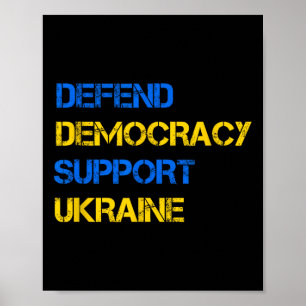 Defend Democracy Support Ukraine Stand With Zelens Poster