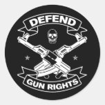 Defend Gun Rights Defend Second Amendment Classic Round Sticker
