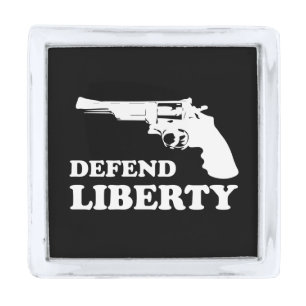 Defend liberty silver finish lapel pin