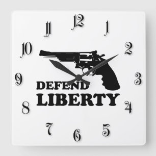 Defend liberty square wall clock