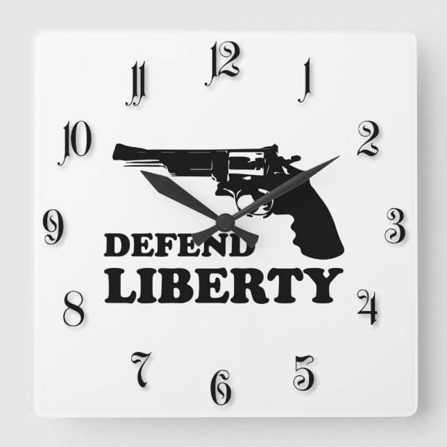 Defend liberty square wall clock (Front)
