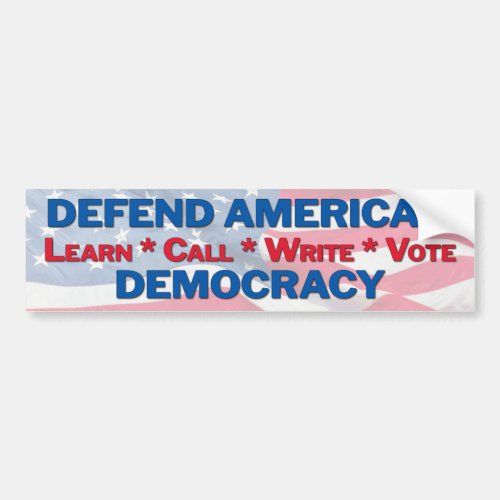 defend our democracy bumper sticker