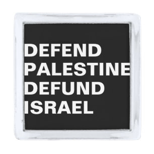 Defend Palestine defund Israel- Anti Israel Silver Finish Lapel Pin