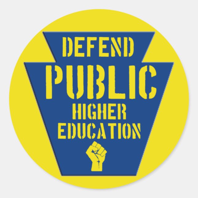 Defend Public Higher Ed in PA Classic Round Sticker (Front)