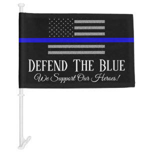 DEFEND THE BLUE SUPPORT POLICE CAR FLAG