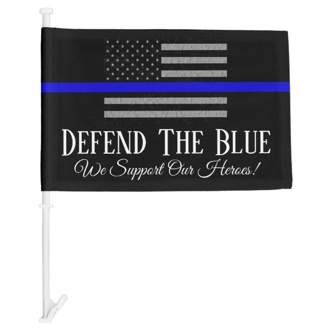 DEFEND THE BLUE SUPPORT POLICE  CAR FLAG (Front)
