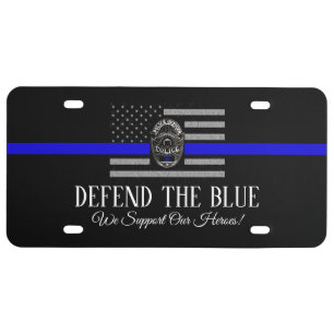 DEFEND THE BLUE SUPPORT POLICE LICENSE PLATE
