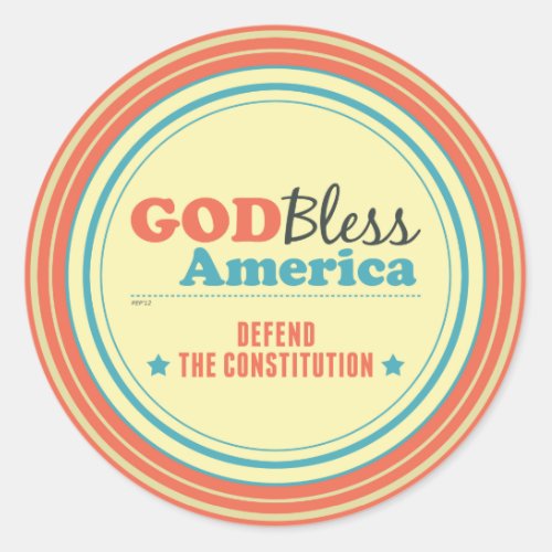 Defend The Constitution Classic Round Sticker