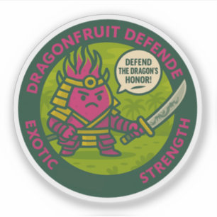 Defend The Dragon's Honor Warrior Fruit  Sticker