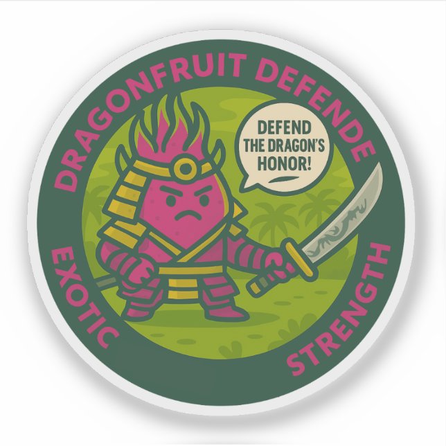 Defend The Dragon's Honor Warrior Fruit  Sticker (Front)