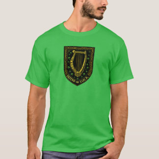 Defend the Luck Irish Harp Shield Design T-Shirt