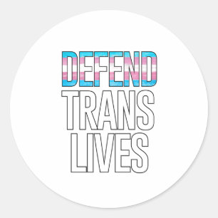Defend Trans Lives Classic Round Sticker