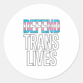 Defend Trans Lives Classic Round Sticker