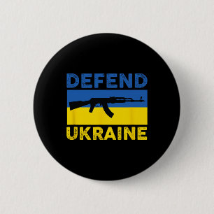 Defend Ukraine - Support Ukraine - Flag Ak-47 Ak-7 Button