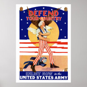 Defend Your Country Enlist Now Poster