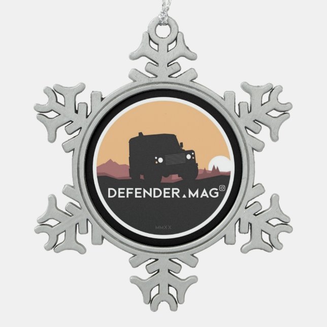 DEFENDER MAG SNOWFLAKE PEWTER CHRISTMAS ORNAMENT (Front)
