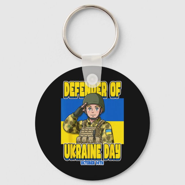 Defender Of Ukraine Day October 14th  Keychain (Front)