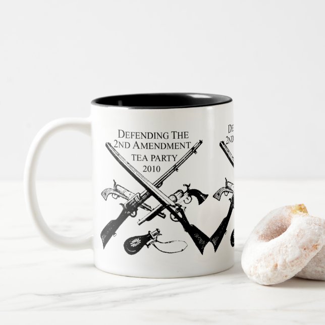 DEFENDING THE 2ND AMENDMENT Two-Tone COFFEE MUG