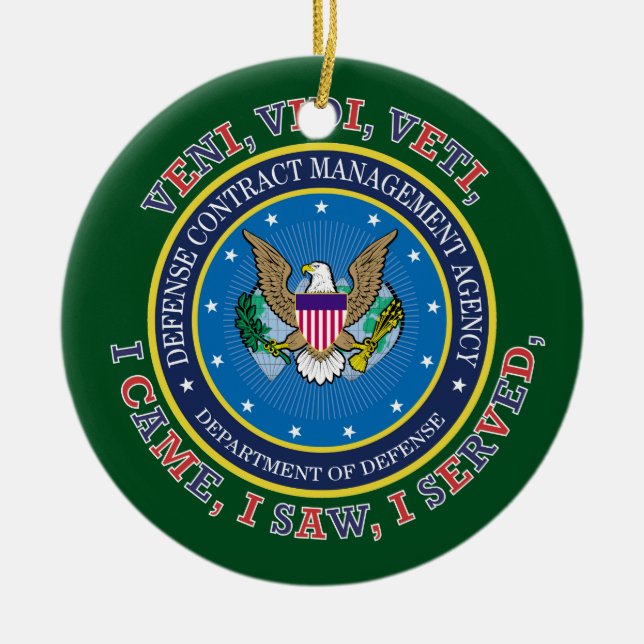 Defense Contract Management Agency DCMA VVV Ceramic Ornament (Front)