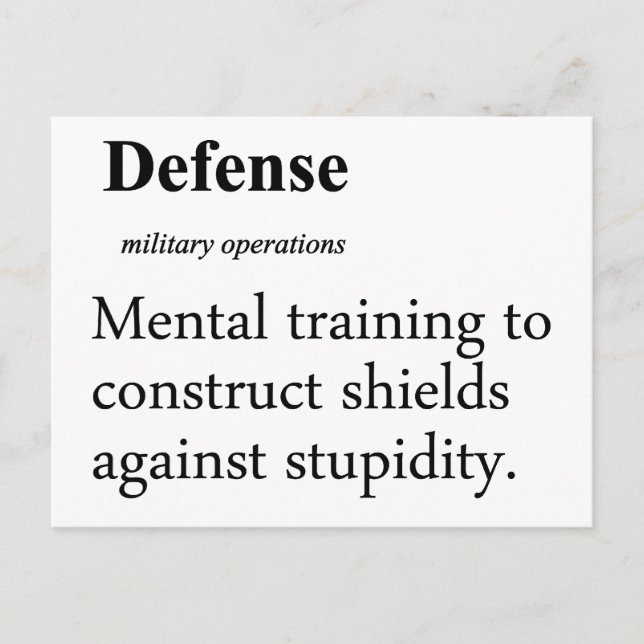 Defense Definition Postcard (Front)